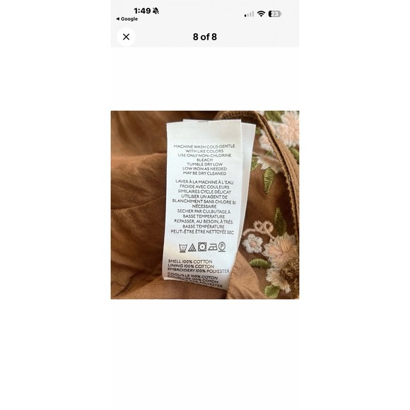 Free People Tank Top Blouse Brown Flowers Size Medium Croptop Elastic - Picture 5 of 10